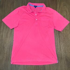 Lilly Pulitzer Via Palm Beach Men’s Large Coral Red Pima Cotton Polo Shirt